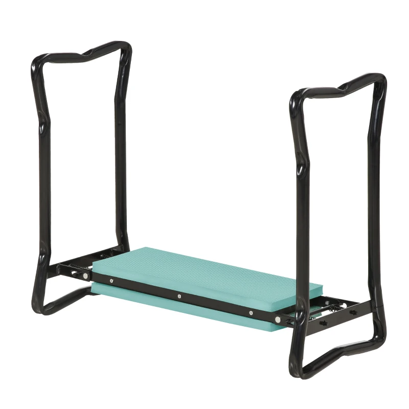 Outsunny Padded Garden Kneeler and Seat Bench, Padded Foldable Garden Stool, Green