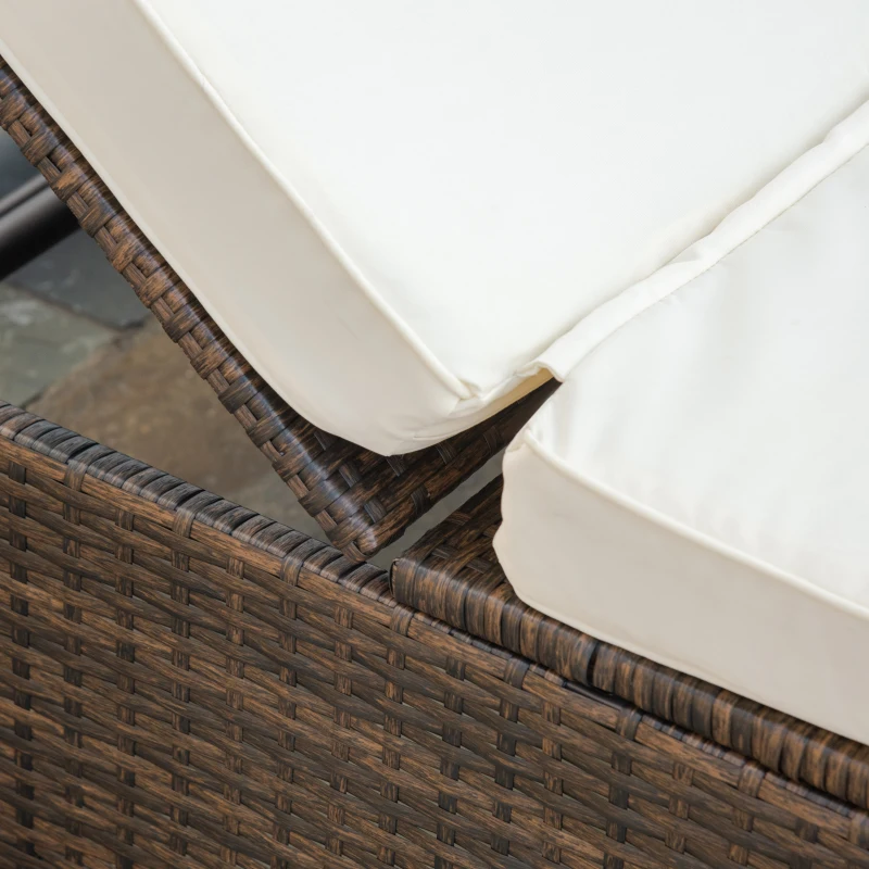 Outsunny 9 Pieces Wicker Patio Furniture Set with Cushion, Cream White