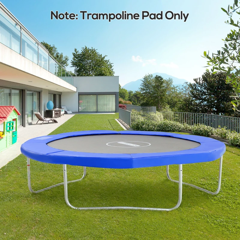 HOMCOM ⌀8ft Trampoline Pad ⌀96" Spring Safety Replacement Gym Bounce Jump Cover EPE Foam, No Holes for Pole, Blue