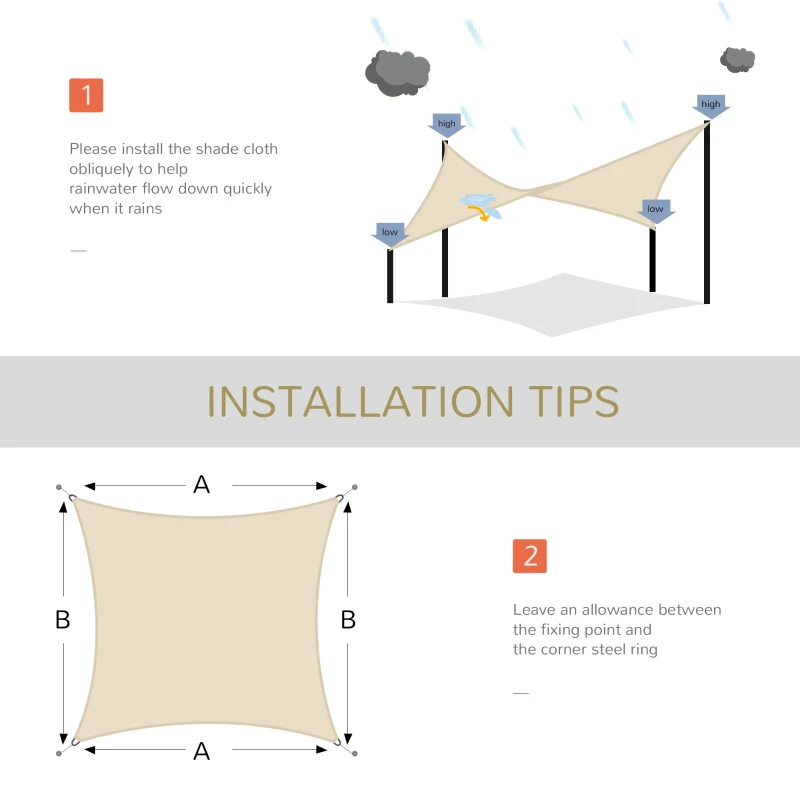 Outsunny Rectangle 13' x 20' Canopy Sun Sail Shade Garden Cover UV Protector Outdoor Patio Lawn Shelter with Carrying Bag (Cream White)
