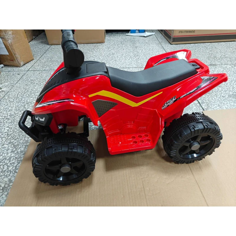 Qaba 6V Kids ATV, 4 Wheels Kids Quad with Button Control, 45Mins Runtime, Max 1.2MPH, Max 55lbs Load for 18-48 M, Red
