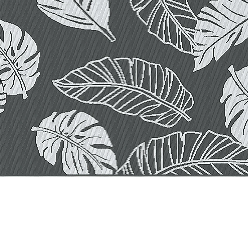 Outsunny Reversible Outdoor RV Rug, Patio Floor Mat, 6' x 9' Plastic Rug for Backyard, Deck, Beach, Camping, Grey and White