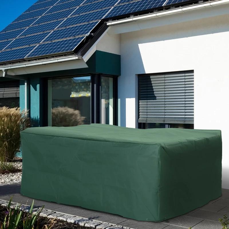 Outsunny Patio Furniture Set Cover Waterproof Garden Outdoor Rattan Wicker UV Rain Protector (Dark Green, 83”x55”)