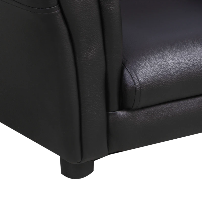 Qaba Kids Sofa Set with Footstool, Upholstered Armchair for Kids 18M+, Baby Sofa for Playroom, Children's Bedroom, Nursery Room, Black