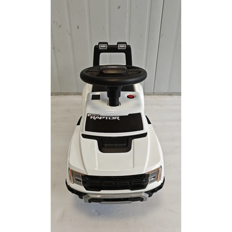 Qaba Toddler Car Licensed Ford Raptor with Headlights, Horn, Under Seat Storage, Anti-Tip Design for 18-36 Months, White