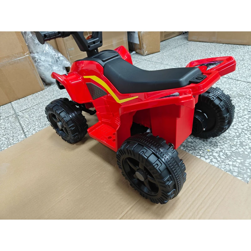 Qaba 6V Kids ATV, 4 Wheels Kids Quad with Button Control, 45Mins Runtime, Max 1.2MPH, Max 55lbs Load for 18-48 M, Red