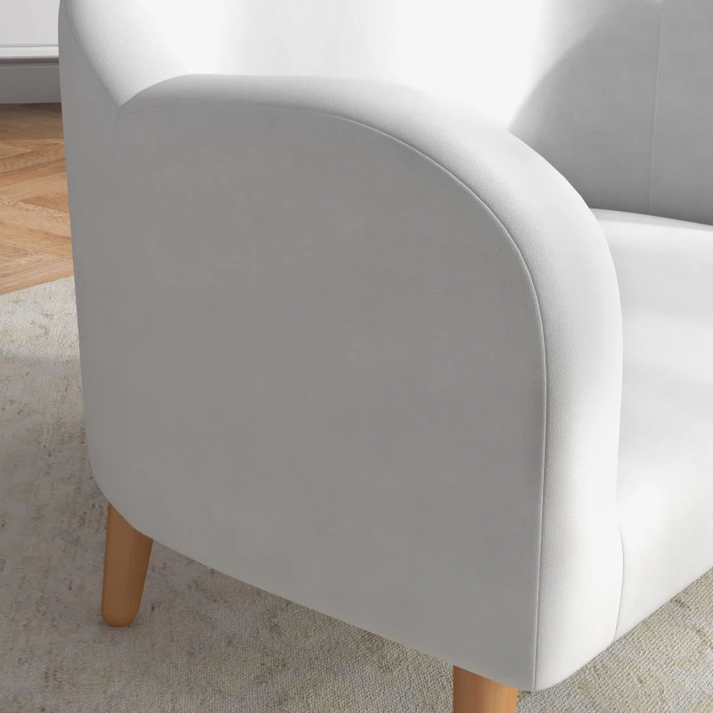 Qaba 2 Seater Kids Sofa with Soft Foam Padded, Anti-Tipping Design, White