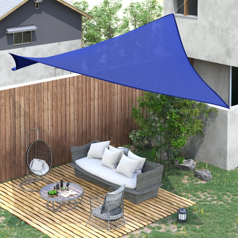 Outsunny Rectangle 20'x 16' Sun Shade Sail Top Cover Fabric Outdoor Shelter Backyard Window Garden Carrying Bag Blue