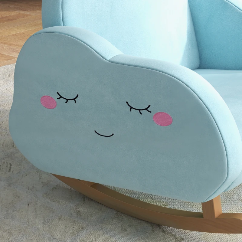 Qaba Rocker Armchair for Nursery Playroom Preschool for 1.5-5 Years, Blue