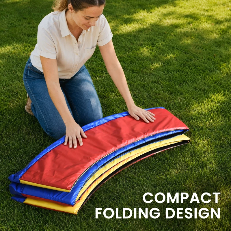 HOMCOM Φ10ft Trampoline Replacement Safety Pad Trampoline Pad Waterproof Spring Cover Multicoloured