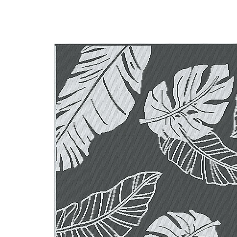 Outsunny Reversible Outdoor RV Rug, Patio Floor Mat, 6' x 9' Plastic Rug for Backyard, Deck, Beach, Camping, Grey and White