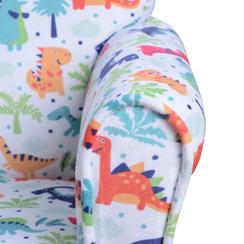 Qaba Kid's Sofa Armchair with Dinosaur Design and Thick Padding
