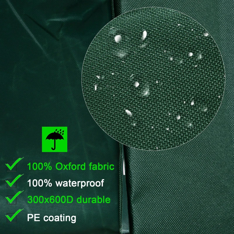 Outsunny Patio Furniture Set Cover Waterproof Garden Outdoor Rattan Wicker UV Rain Protector (Dark Green, 83”x55”)