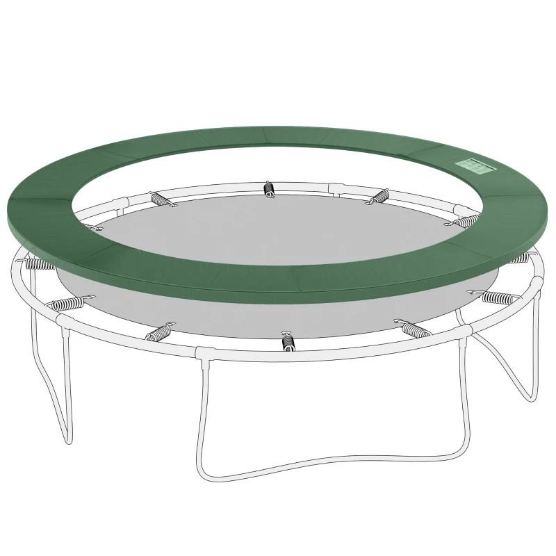 HOMCOM Φ10ft Trampoline Replacement Safety Pad Trampoline Pad Waterproof Spring Cover Green