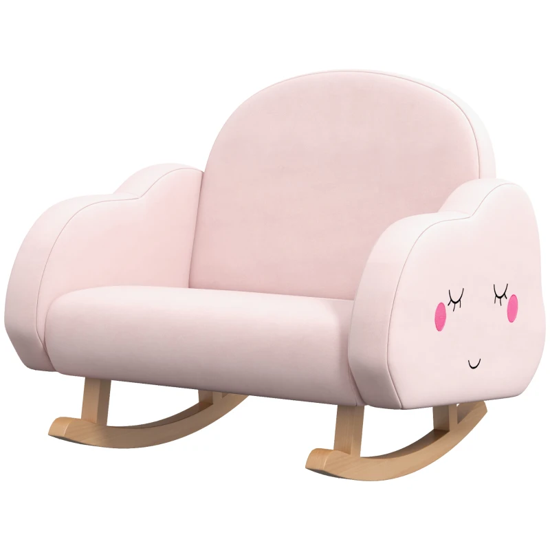 Qaba Rocker Armchair for Nursery Playroom Preschool for 1.5-5 Years, Pink