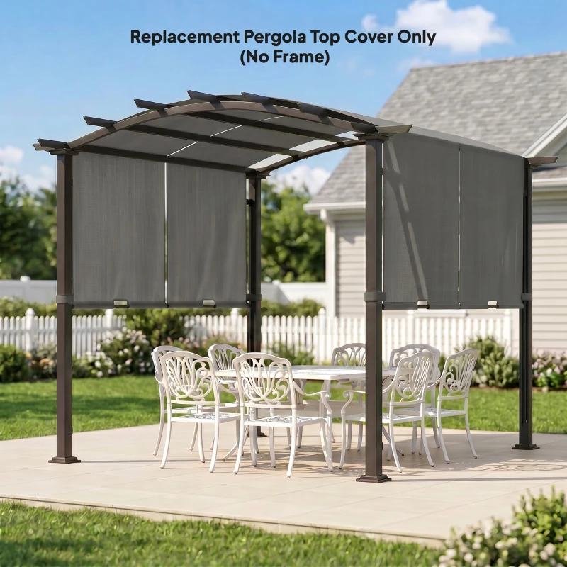 Outsunny 2 Pcs Pergola Replacement Canopy, UV Protection Pergola Shade Cover, Easy to Install, for 10 x 10ft Pergola, Dark Gray