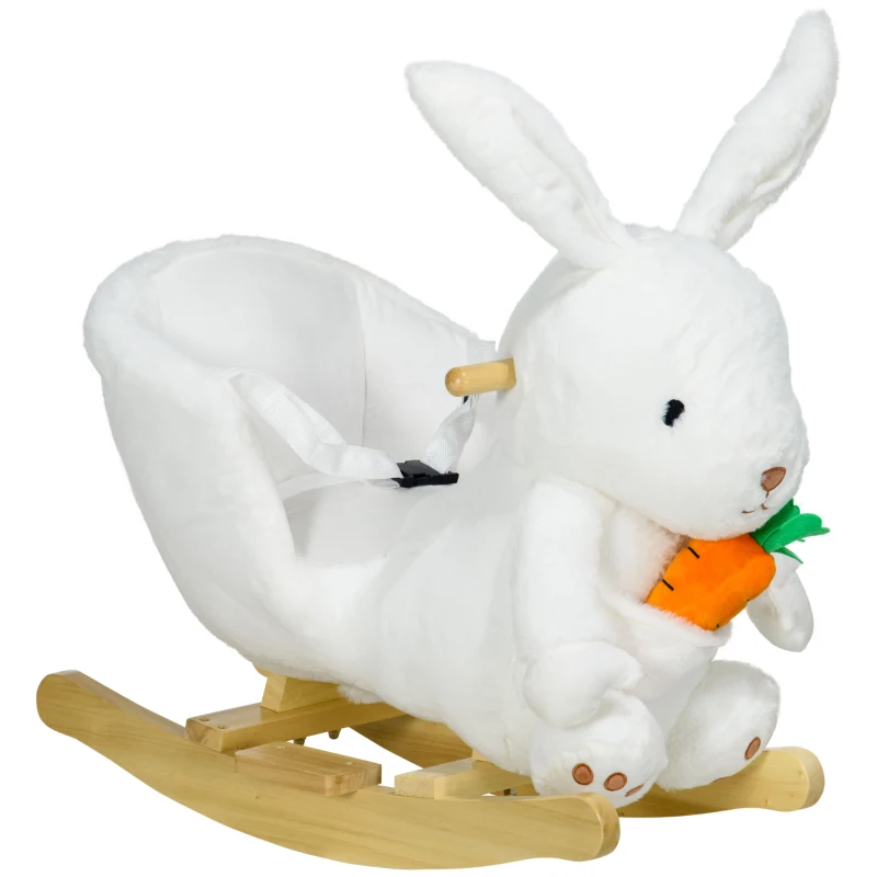 Qaba Baby Rocking Chair, Rabbit Shaped Plush Animal Rocker