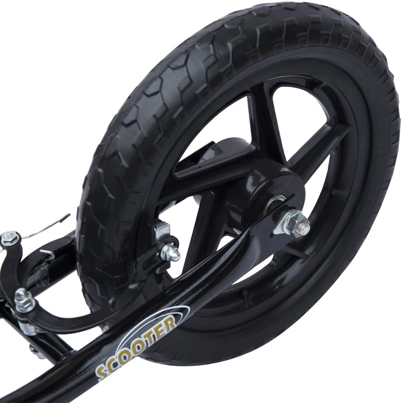 HOMCOM Kick Scooter for Kids 5-12 Years Old with Adjustable Height Handlebar, Non-slip Footplate, Big Wheels, Rear Brake, Black