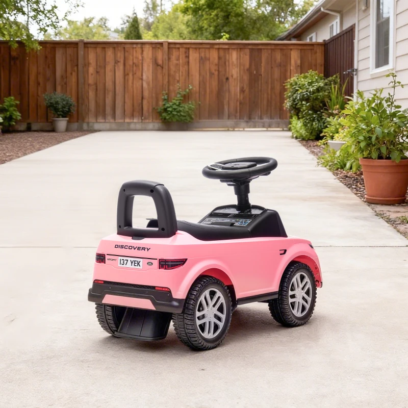 Qaba Land Rover Licensed Ride On Car for Kids, Toddler Baby Push Car with Under Seat Storage, for 18-36 Months, Pink