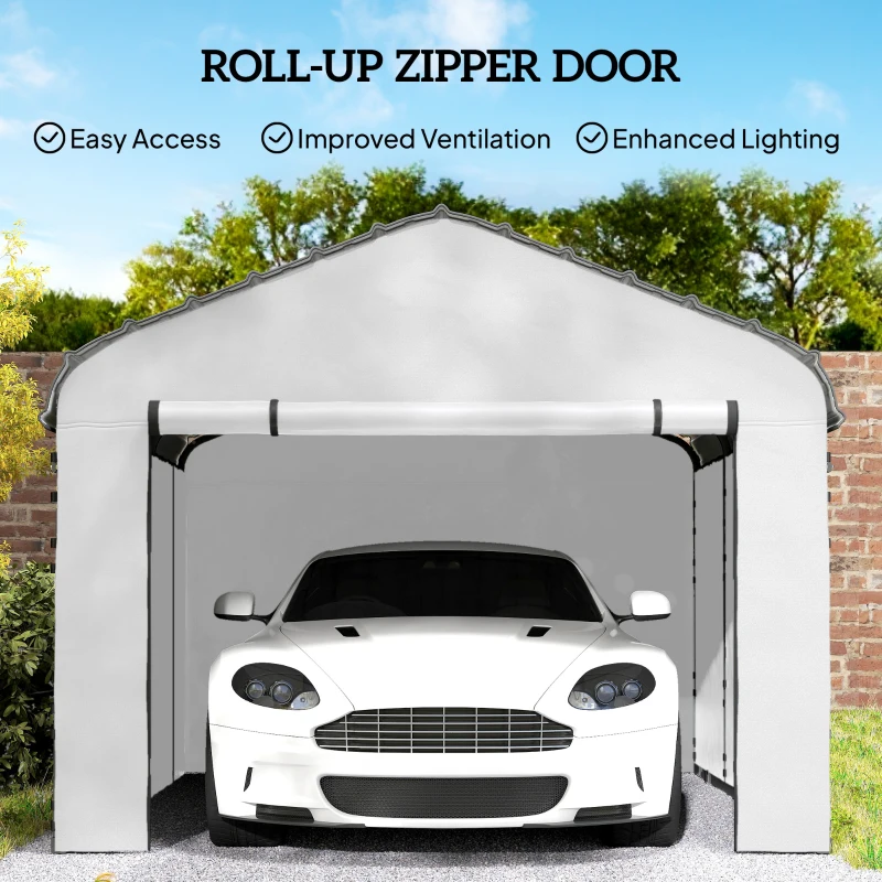 Outsunny Carport Replacement Sidewall Panel for 12' x 20' Carports, UPF50+ Waterproof Replacement Side Wall Cover, White