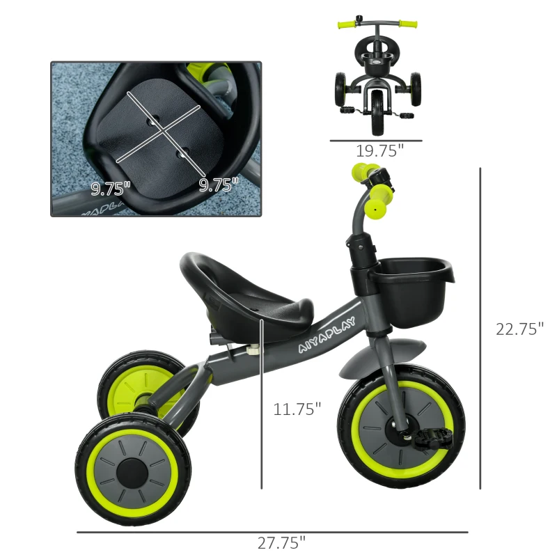 Qaba Tricycle for Kids Age 2-5, Toddler Bike for Children, Yellow