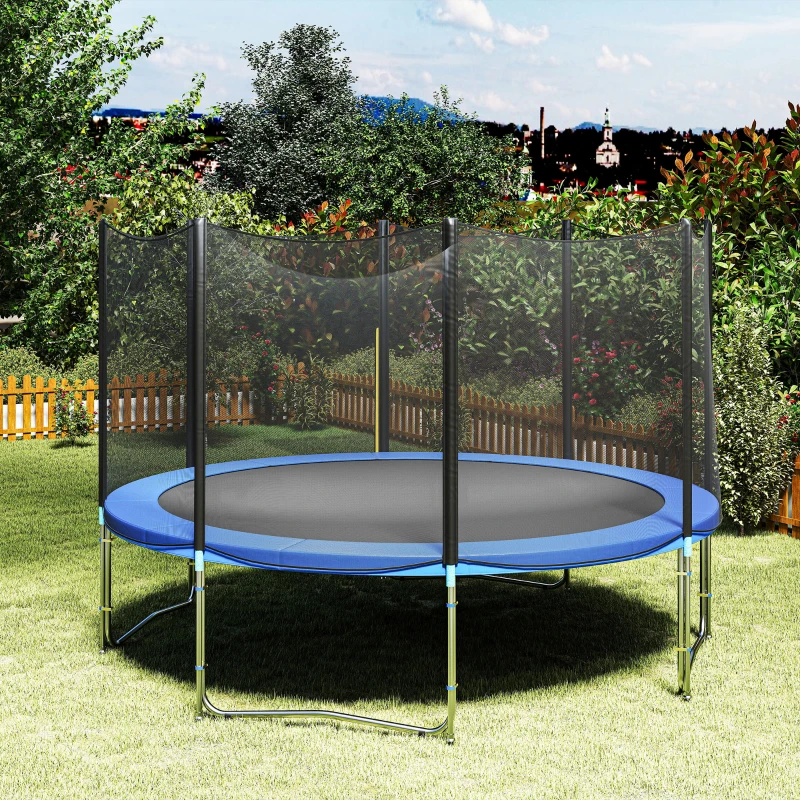 HOMCOM 12ft Trampoline Pad, Trampoline Replacement Safety Pad Mat Spring Cover, Water-Resistant, UV-Resistant, Tear-Resistant Edge Protection, No Holes for Pole, Blue