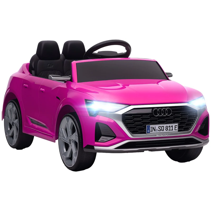 Qaba Audi Q8 e-tron Sportback Licensed 12V Battery Powered Kids Electric Car w/ Spring Suspension, Soft Start, Pink