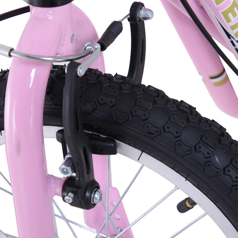 HomCom Adjustable Teen Kick Scooter Child Pro Stunt Scooter Ride On Speeder Kids Street  Bike 16" Inflatable Tire Pink