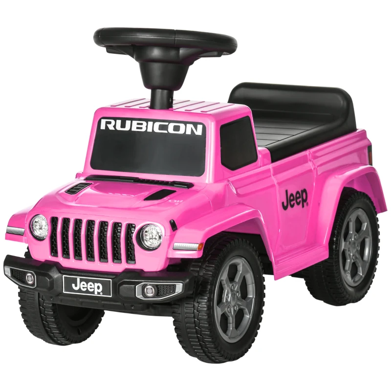 Aosom Kids Ride on Push Car, with Engine Sounds & Under-Seat Storage, Foot-to-Floor Ride on Sliding Car with Horn, Sit and Scoot Ride on Toy, Ages 1.5-3 Years, Pink