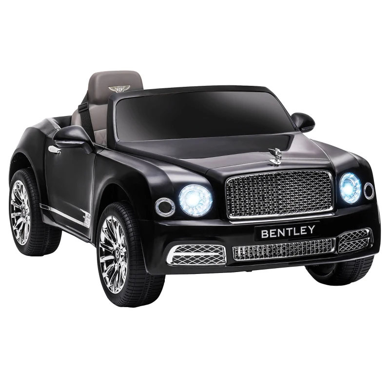 Aosom Electric Ride On Car with Parent Control, 12V 7AH Battery Powered Car with LED Lights, MP3, Horn, Music, 2 Motors, for 37-72 Months, Black