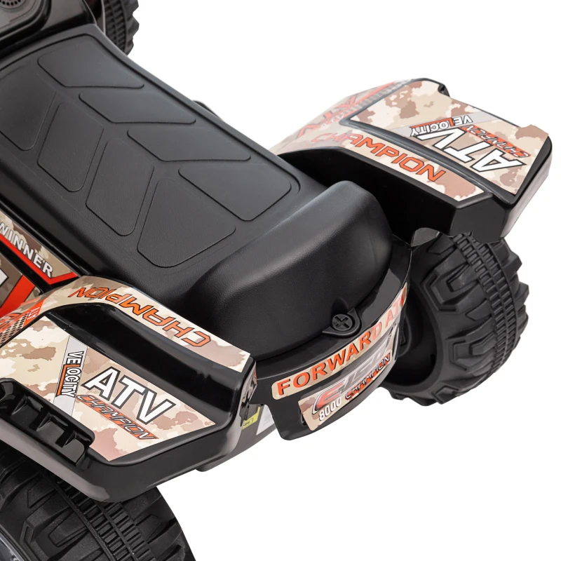 Aosom Kids ATV Four Wheeler  Ride on Car, Motorized Quad, 6V Battery Powered Electric Quad with Songs for 18-36 Months, Black