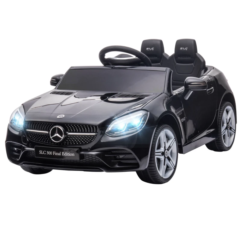 Aosom 12V Ride On Car with Parent Remote Control Two Motors Music Lights Suspension Wheels for 3-6 Years Black