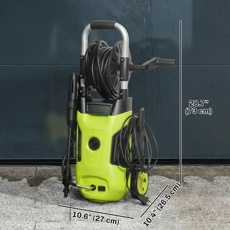 Outsunny Electric Pressure Washer, 2176 PSI High Pressure Washer with 20 ft Outlet Hose, Adjustable Nozzle, 1.9GPM Power Washer
