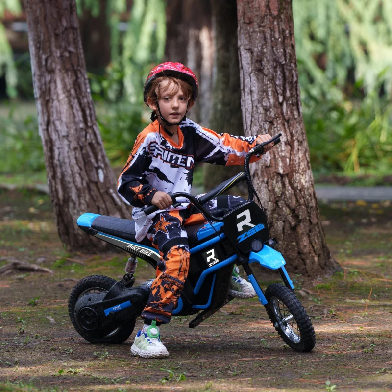 Aosom 24V 350W Electric Dirt Bike Up to 15 MPH w/ Twist Grip Throttle, Blue