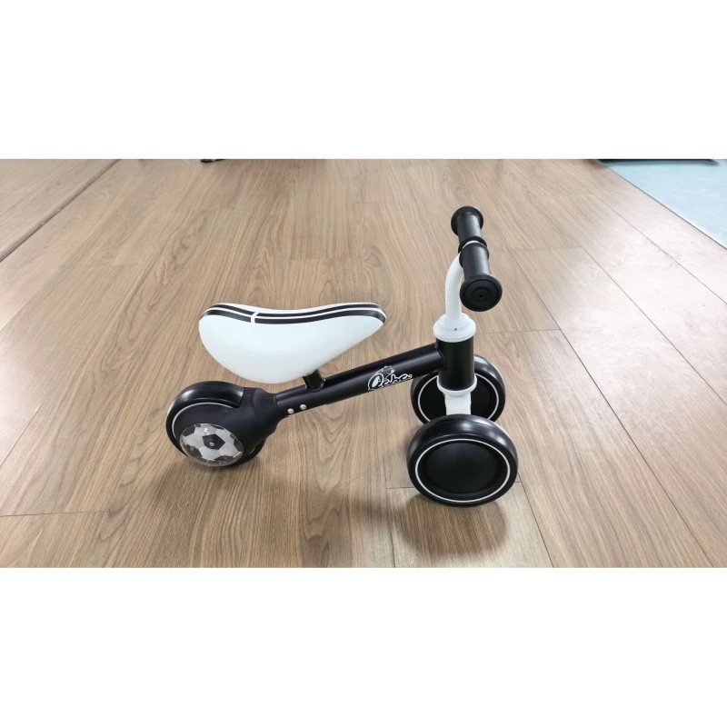 Qaba Balance Bike, Baby Bike with 135° Steering Limit & Lighting Rear Wheels for Toddlers 12-24 Months, Black