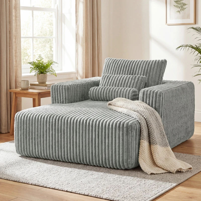 HOMCOM Sofa Bed, Sleeper Chair Bed with Pillow, Single, Grey