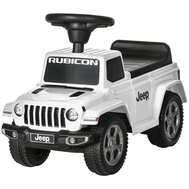 Aosom Kids Ride on Push Car, with Engine Sounds & Under-Seat Storage, Foot-to-Floor Ride on Sliding Car with Horn, Sit and Scoot Ride on Toy, Ages 1.5-3 Years, White