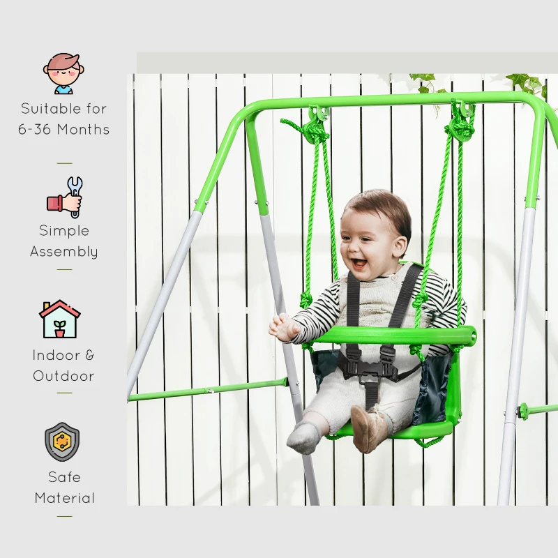 Outsunny Swing for Infants/Toddlers with Safety Harness for 6-36 Months