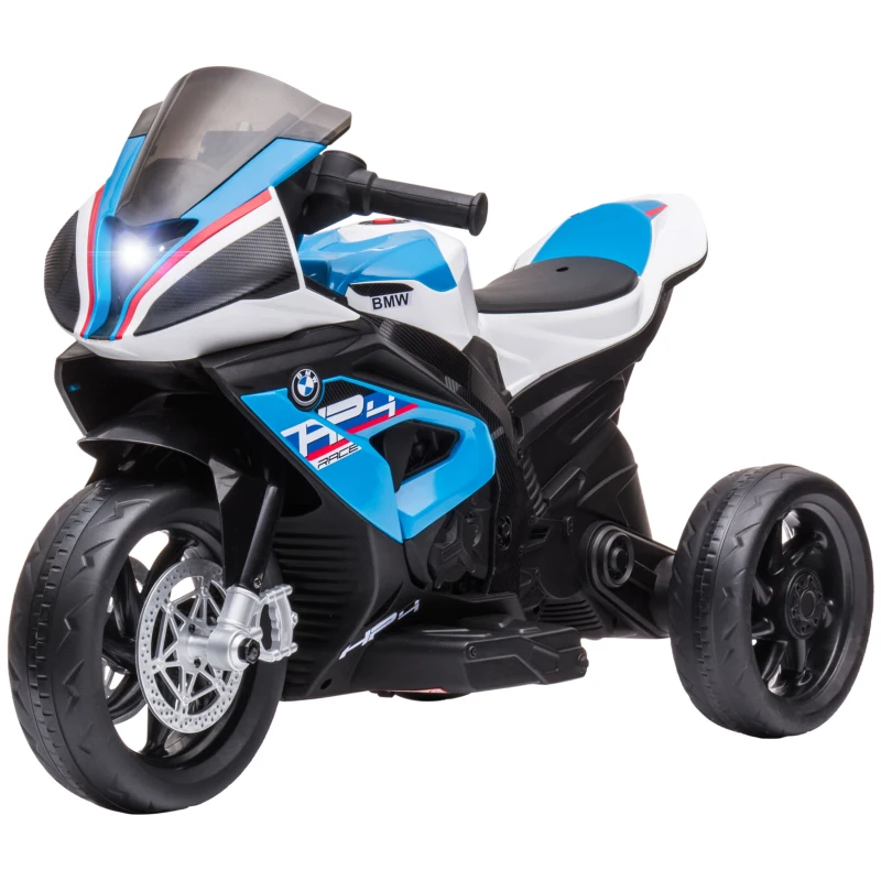 Aosom Licensed 6V Kids Ride on Motorcycle, Off-Road Battery Powered Three Wheels Dirtbike with USB, AUX, Music and Headlight for Toddler, Blue