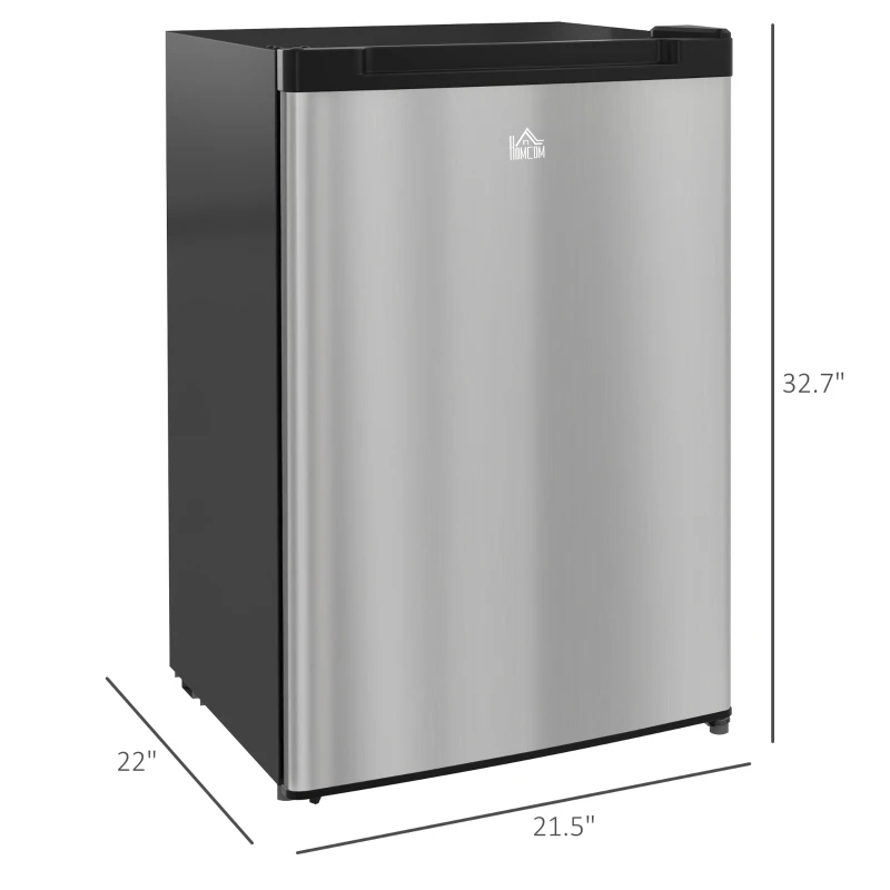 HOMCOM Upright Freezer, 3 Cu Ft Small Freezer with Reversible Single Door, Adjustable Thermostat for Home, Apartment, Silver