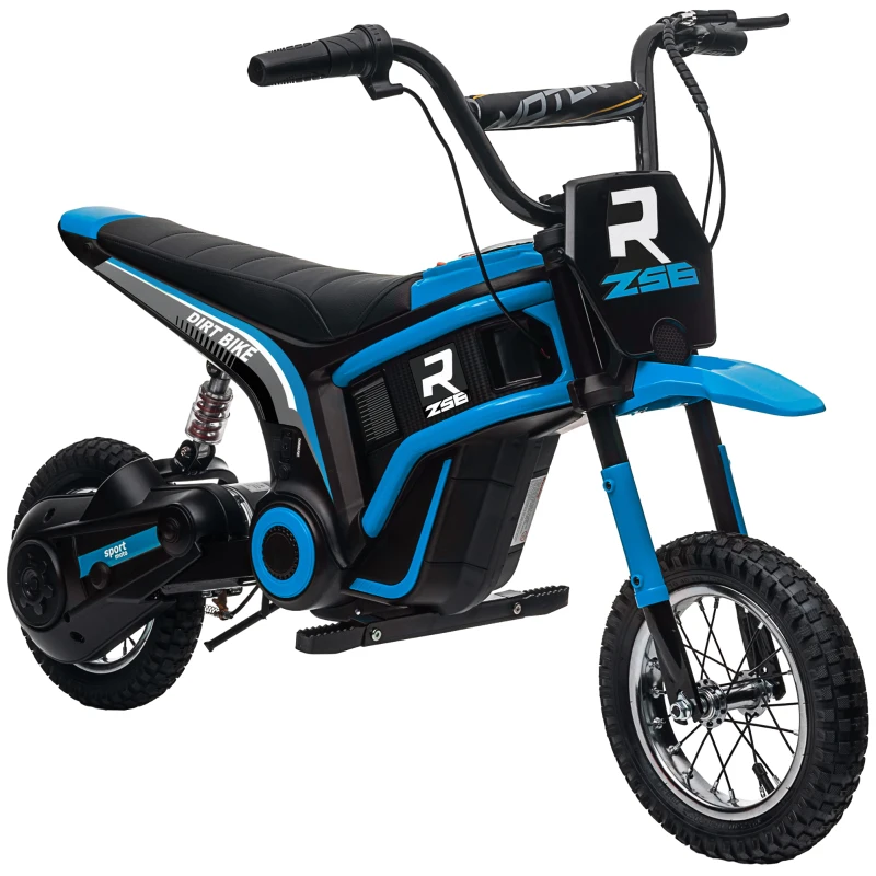 Aosom 24V 350W Electric Dirt Bike Up to 15 MPH w/ Twist Grip Throttle, Blue