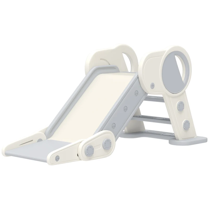 Qaba Toddler Slide, Indoor Foldable Kids Slide for 1.5-3 Years Old, Gray