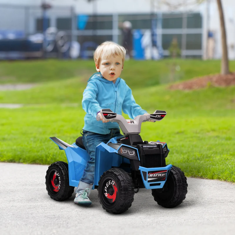 Aosom 6V Electric Toy Car with Forward Backward & Wear-Resistant Wheels for Ages 18-36 Months, Blue