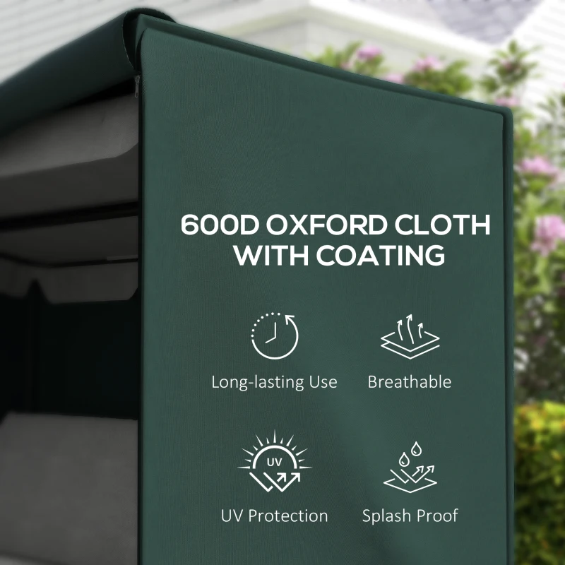 Outsunny Outdoor Patio Hammock Porch Swing Cover with UV, Water, & Dust Fighting Material, 81" x 49" x 65", Dark Green