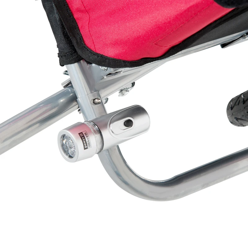 Aosom Elite 360 Swivel Bike Trailer for Kids Double Child Two-Wheel Bicycle Cargo Trailer With 2 Security Harnesses, Red
