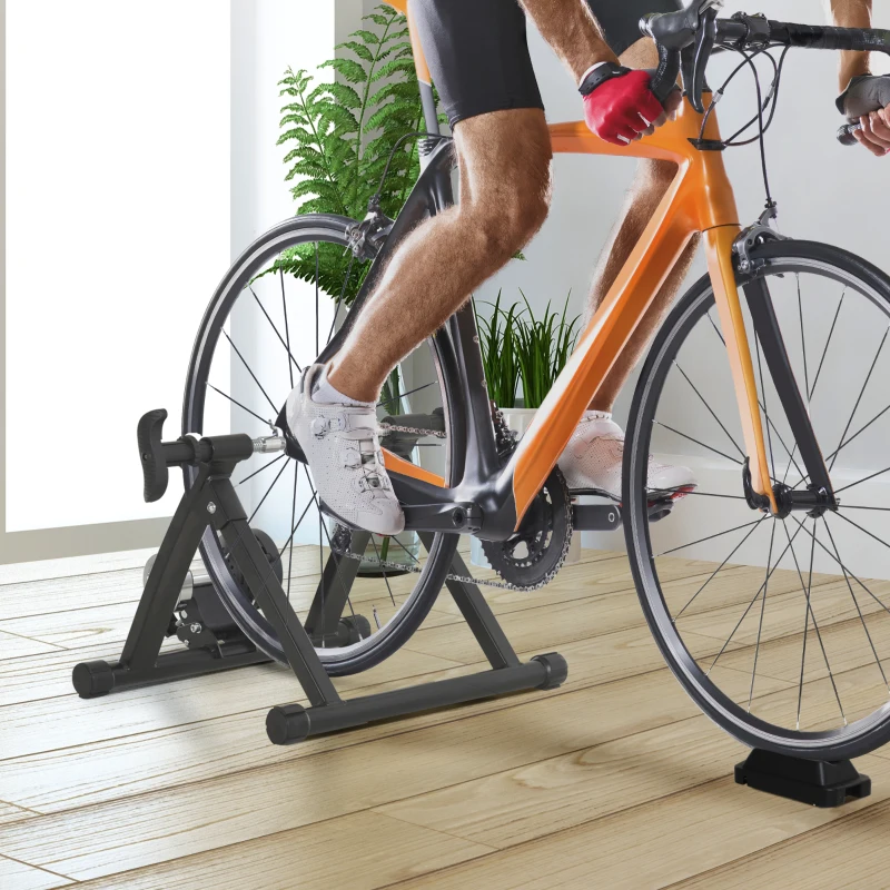 Soozier Magnetic Bike Trainer Stand Steel Bicycle Indoor Riding Stationary Fit for 26-28IN, 700C Wheels, Black