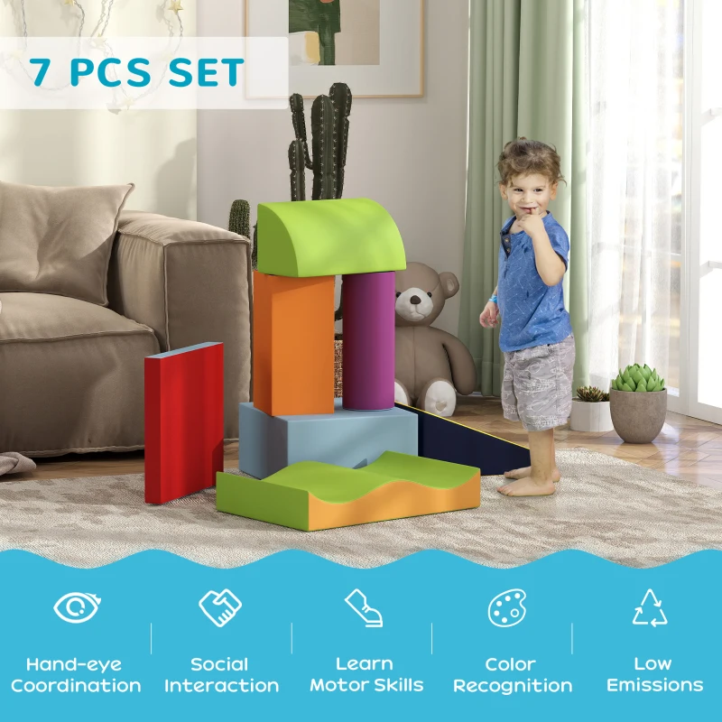 Soozier 7 Piece Climb and Crawl Activity Play Set Soft for Toddler, Contemporary