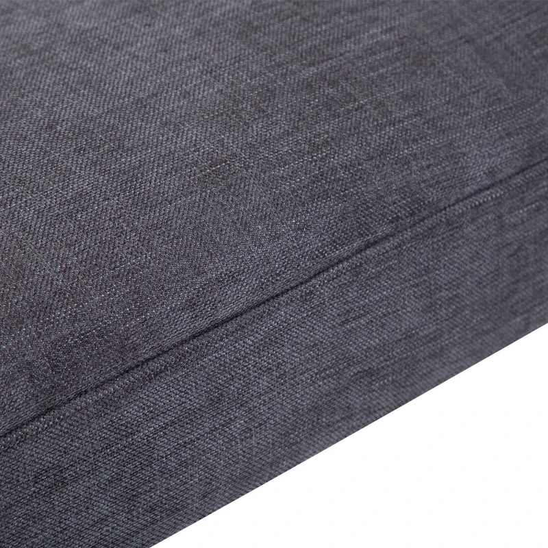 HOMCOM 52" End of Bed Bench, Linen Upholstered Ottoman Bench, Bedroom Entryway Bench With Armrests, Dark Gray