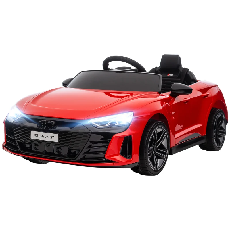 Aosom Ride-On Toy On Car with Remote Control, 12V 3.1 MPH Electric Ride for Kids w/ Suspension System, Horn Honking, Red