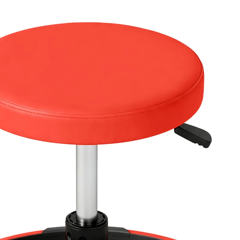 HOMCOM Rolling Mechanic Stool, 15.7"-20.5" Garage Stool with Wheels, 300 LBS, 360° Swivel Padded Creeper Shop Seat, Red